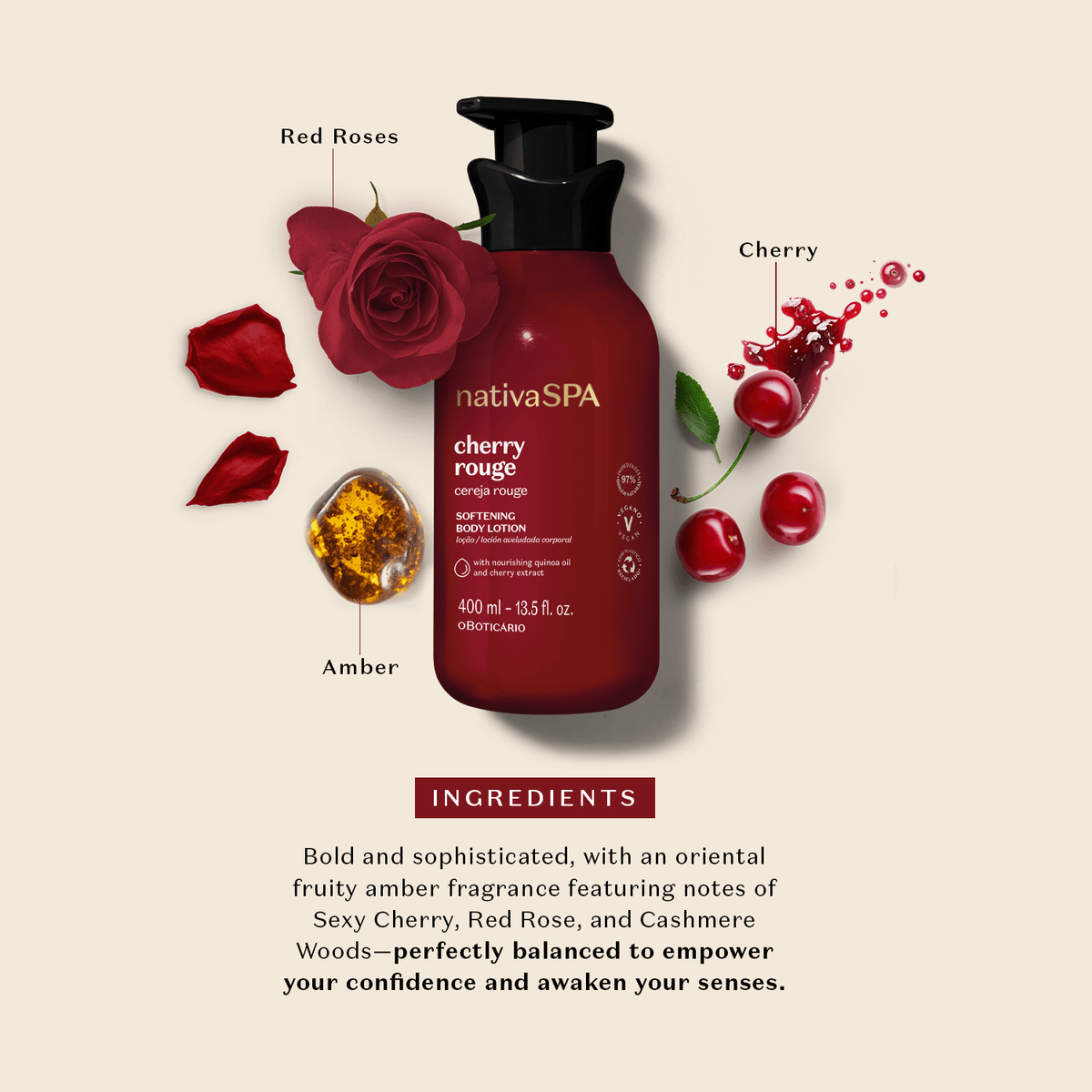 Nativa SPA Cherry Rouge Body Lotion - O Boticário US - Nativa SPA - Bath & Body