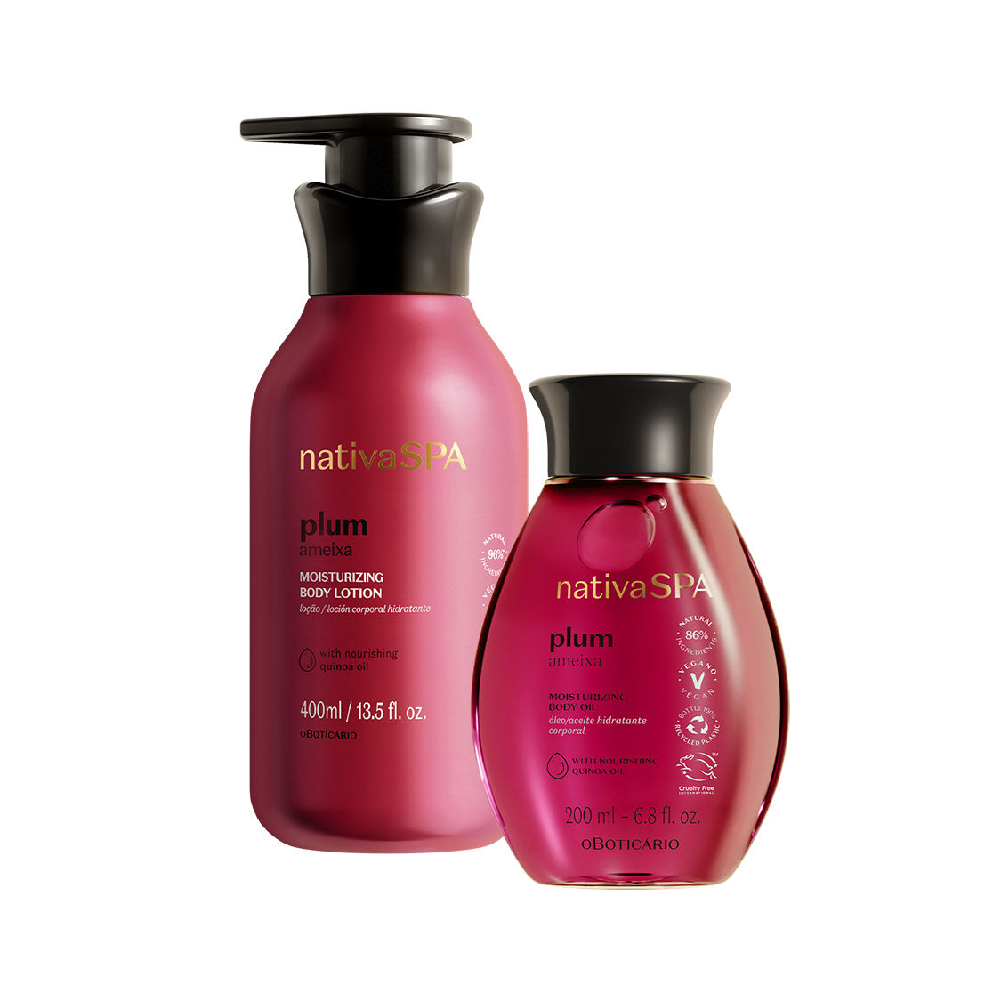 Nativa SPA 2-Step Plum Set: Body Lotion & Oil Set