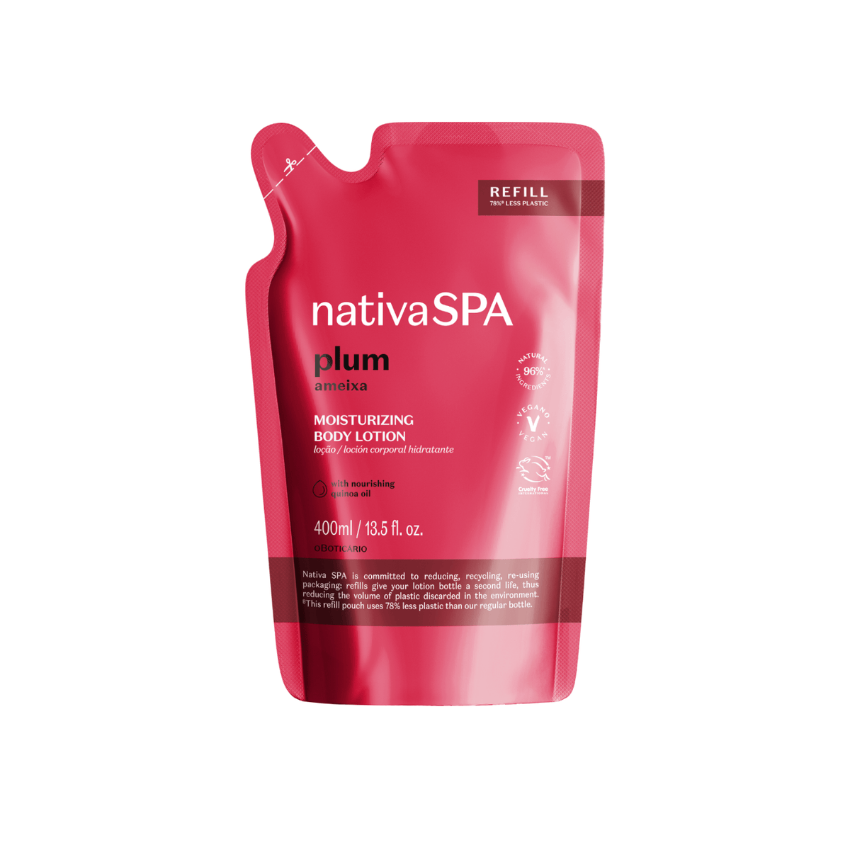 Nativa SPA Plum Moisturizing Lotion Refill - O Boticário US - Nativa SPA - Bath & Body