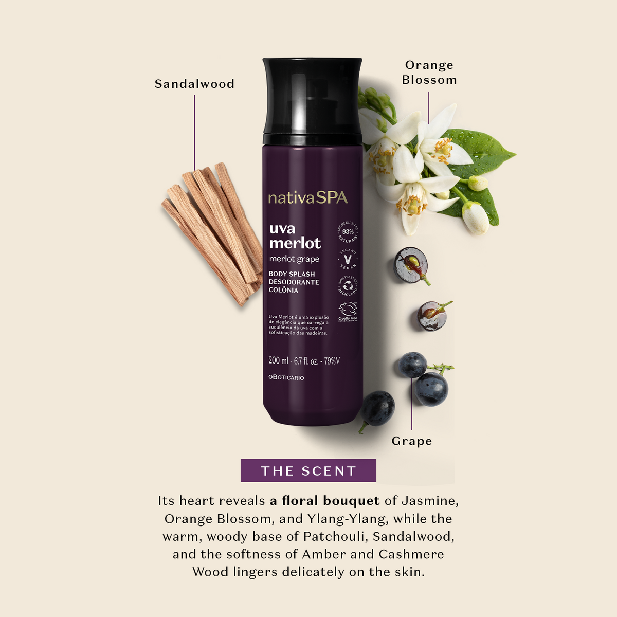 Nativa SPA Merlot Grape Body Splash